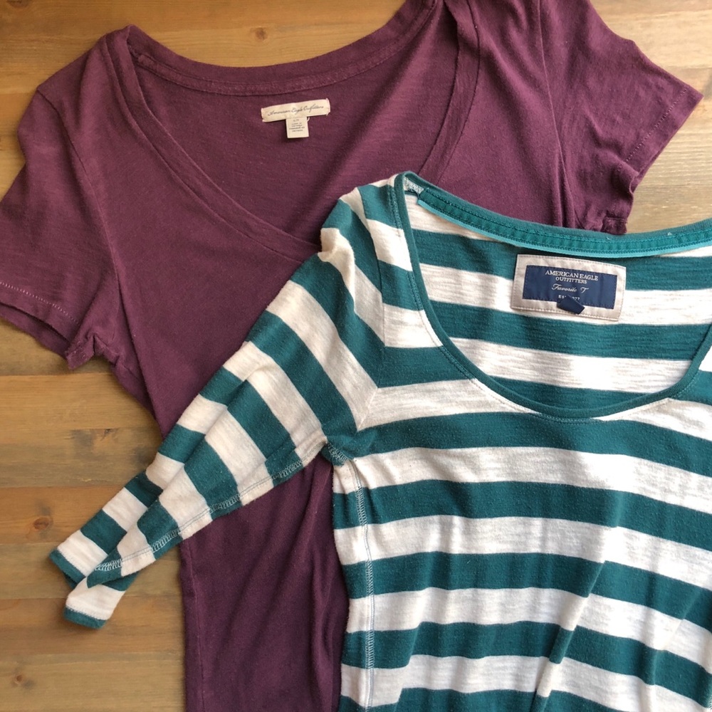 American Eagle V-Neck Top and 3/4 Sleeve Top